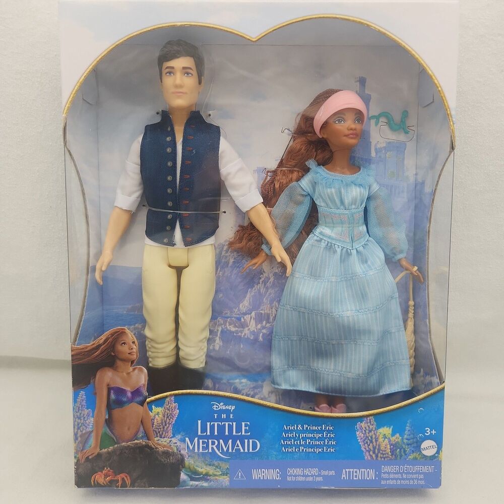 Doll Disney The Little Mermaid Ariel & Prince Eric Set Mattel Movie HLX14 NEW